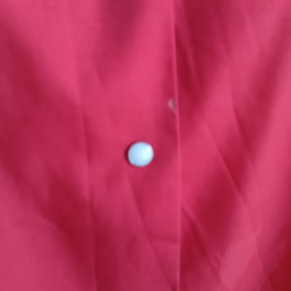 Vintage Womens Medium Work Shirt Beautician Granny Snap Up 1970's Chore Pockets - Picture 3 of 7